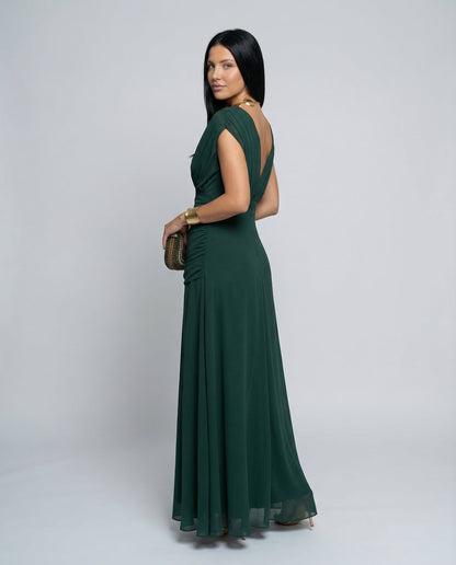 Eloria Draped V-Neck Maxi Dress