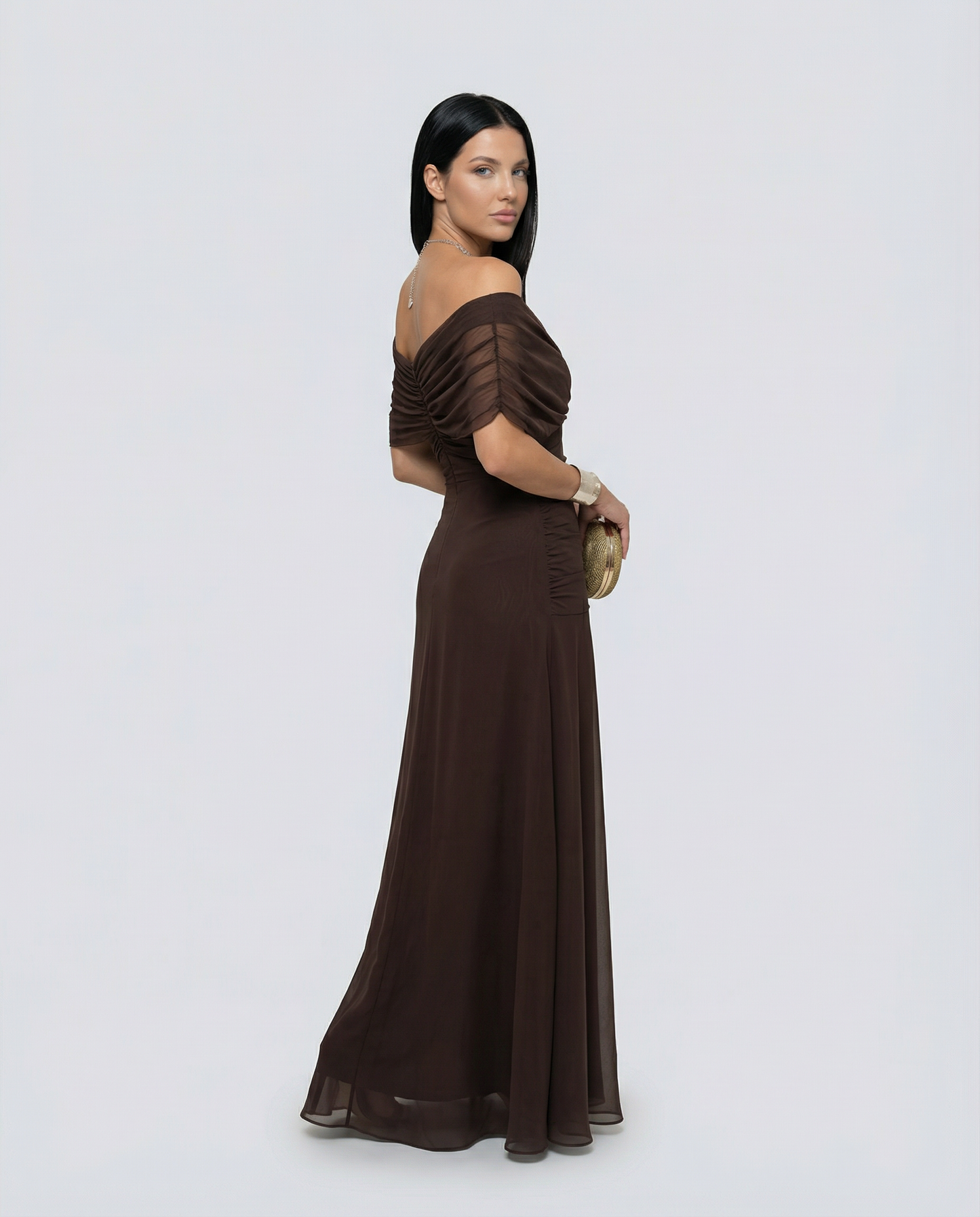 Eloria Draped V-Neck Maxi Dress