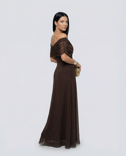 Eloria Draped V-Neck Maxi Dress