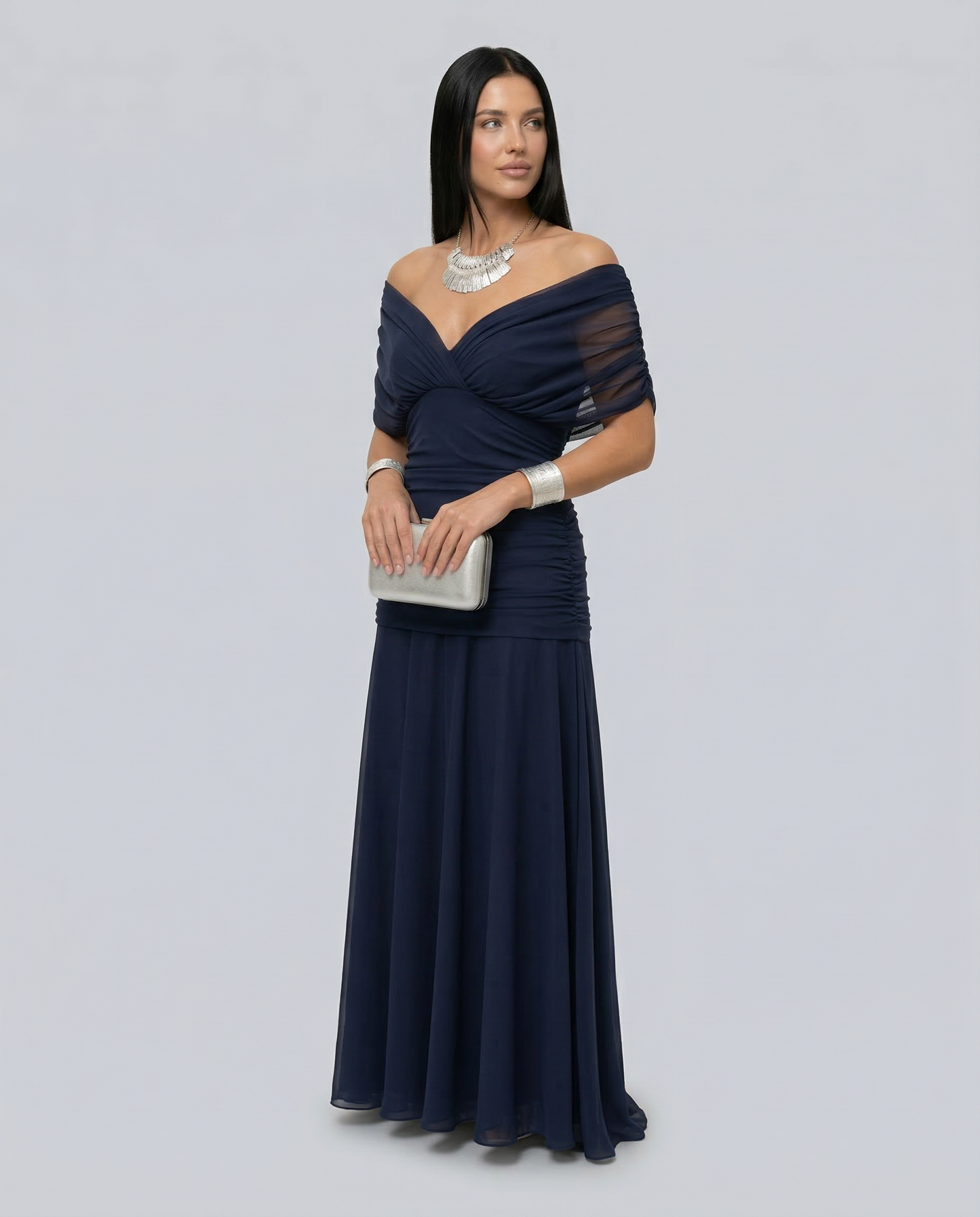 Eloria Draped V-Neck Maxi Dress