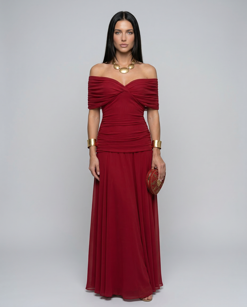 Eloria Draped V-Neck Maxi Dress