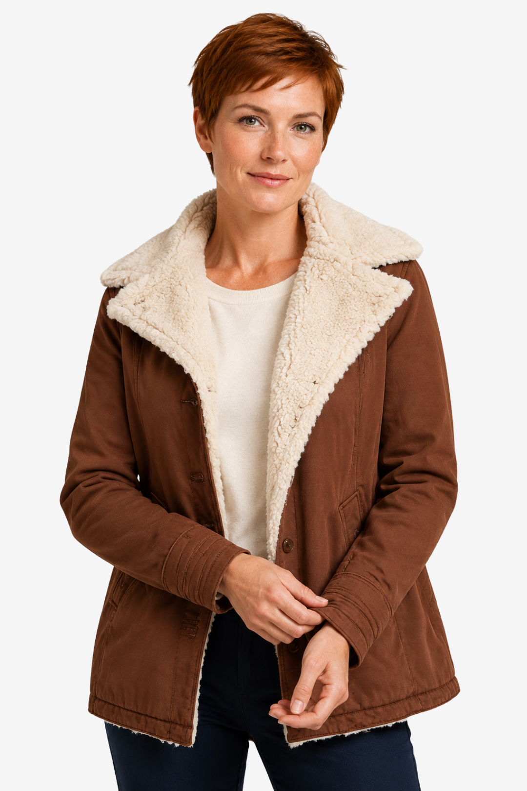 Elowen | Faux Suede Shearling Long Coat