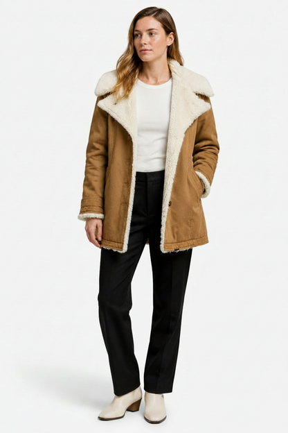 Elowen | Faux Suede Shearling Long Coat