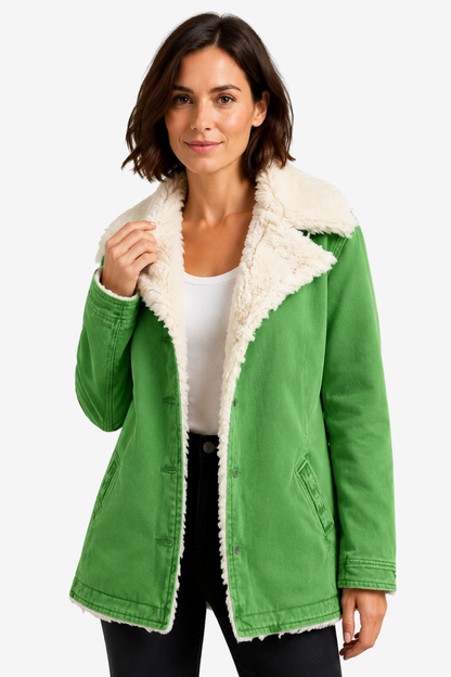 Elowen | Faux Suede Shearling Long Coat