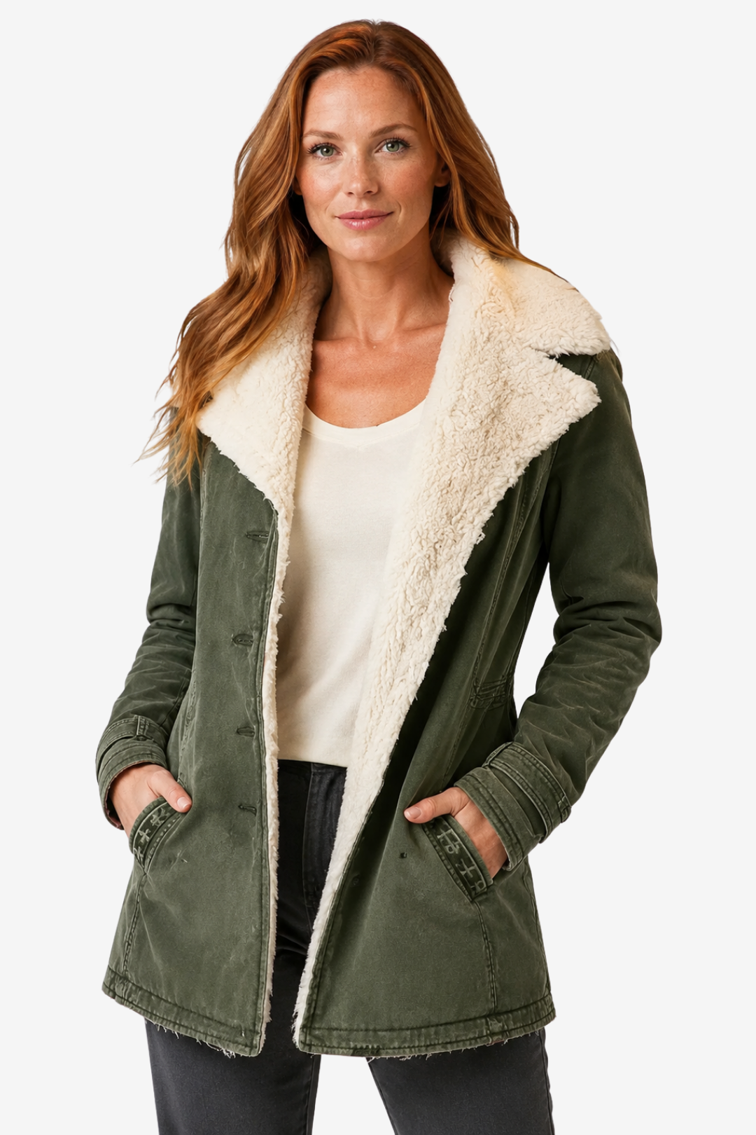 Elowen | Faux Suede Shearling Long Coat