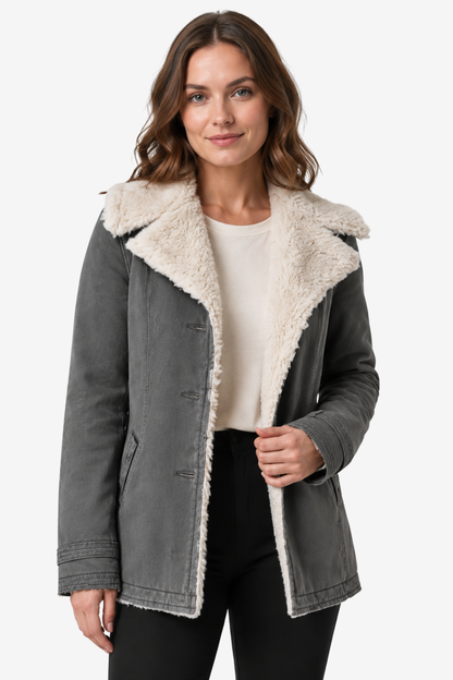 Elowen | Faux Suede Shearling Long Coat