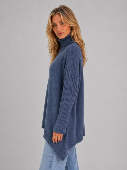 Elsie | Pull oversize long à col roulé