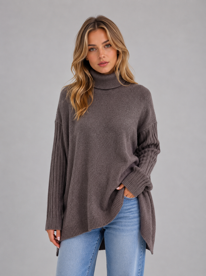Elsie | Pull oversize long à col roulé