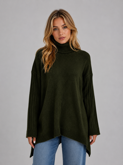 Elsie | Pull oversize long à col roulé