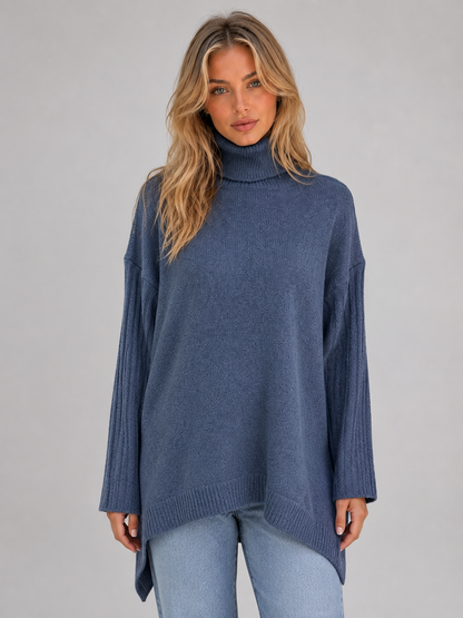 Elsie | Pull oversize long à col roulé