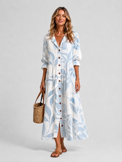 Eva Printed Shirt Midi Dress