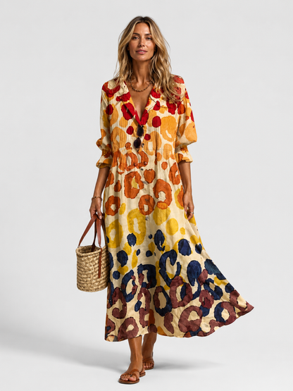 Eva Printed Shirt Midi Dress