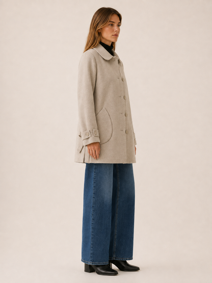 Evelyn | Tailored Button Up Long Coat