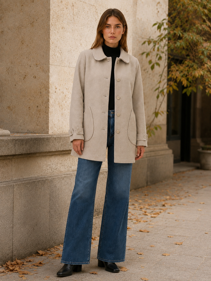 Evelyn | Tailored Button Up Long Coat