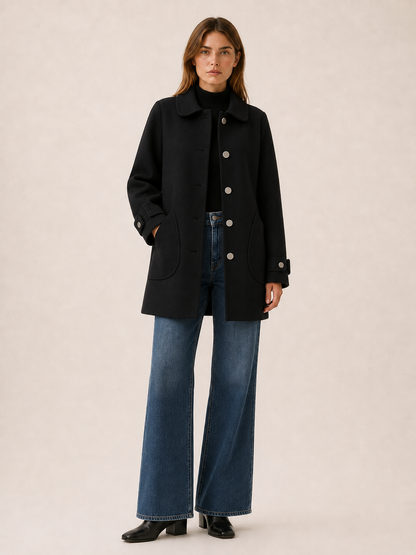 Evelyn | Tailored Button Up Long Coat