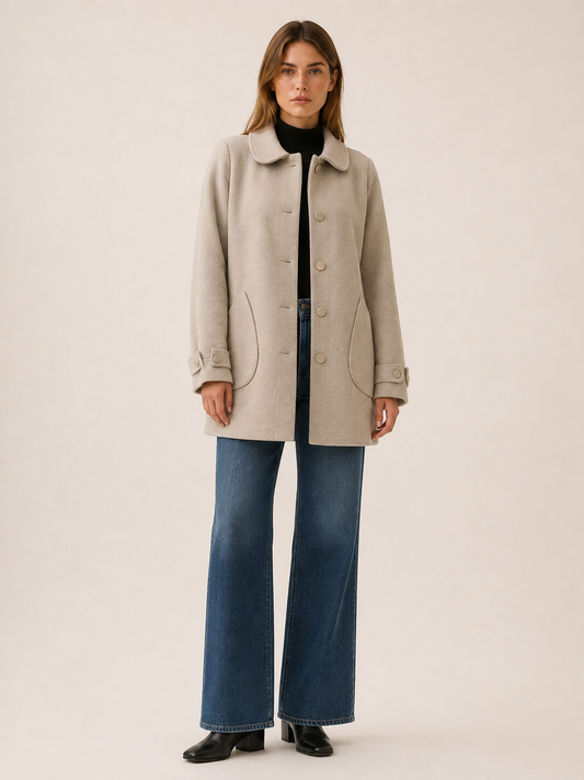 Evelyn | Tailored Button Up Long Coat