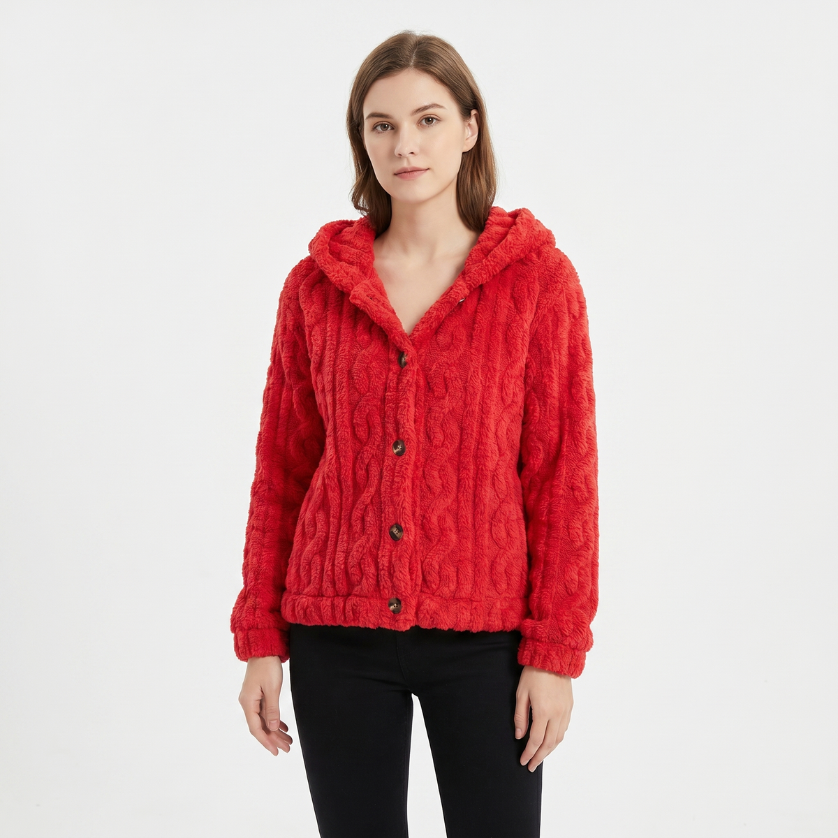 Fern | Fleece Hooded Cardigan