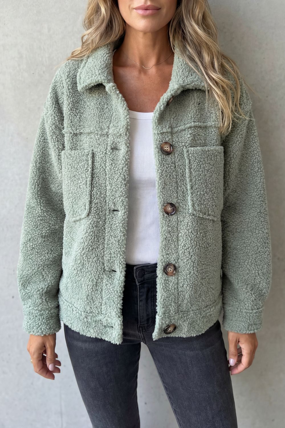 Floretta | Teddy Fleece Button Up Jacket