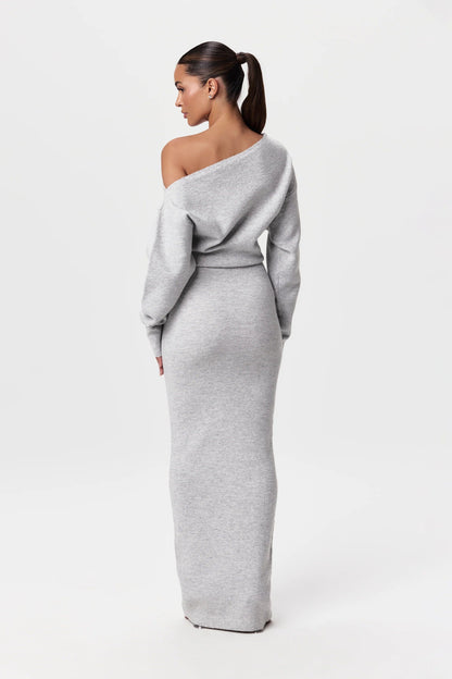 Florine Off Shoulder Knit Maxi Dress