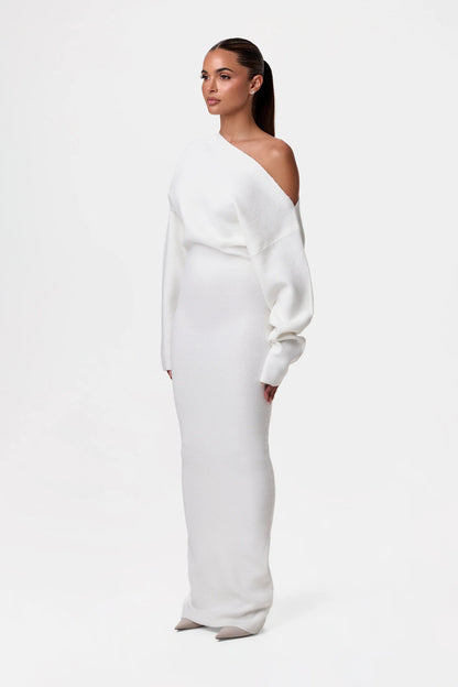 Florine Off Shoulder Knit Maxi Dress
