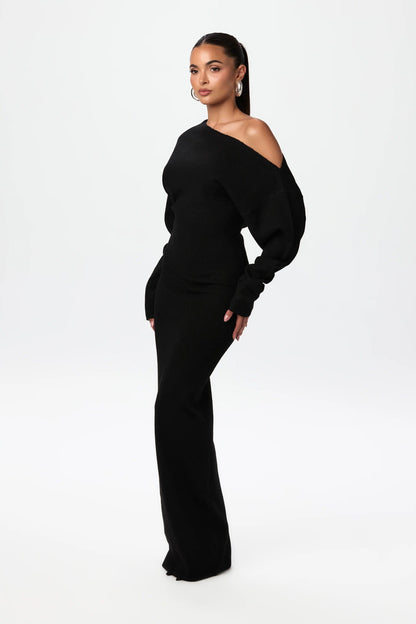 Florine Off Shoulder Knit Maxi Dress
