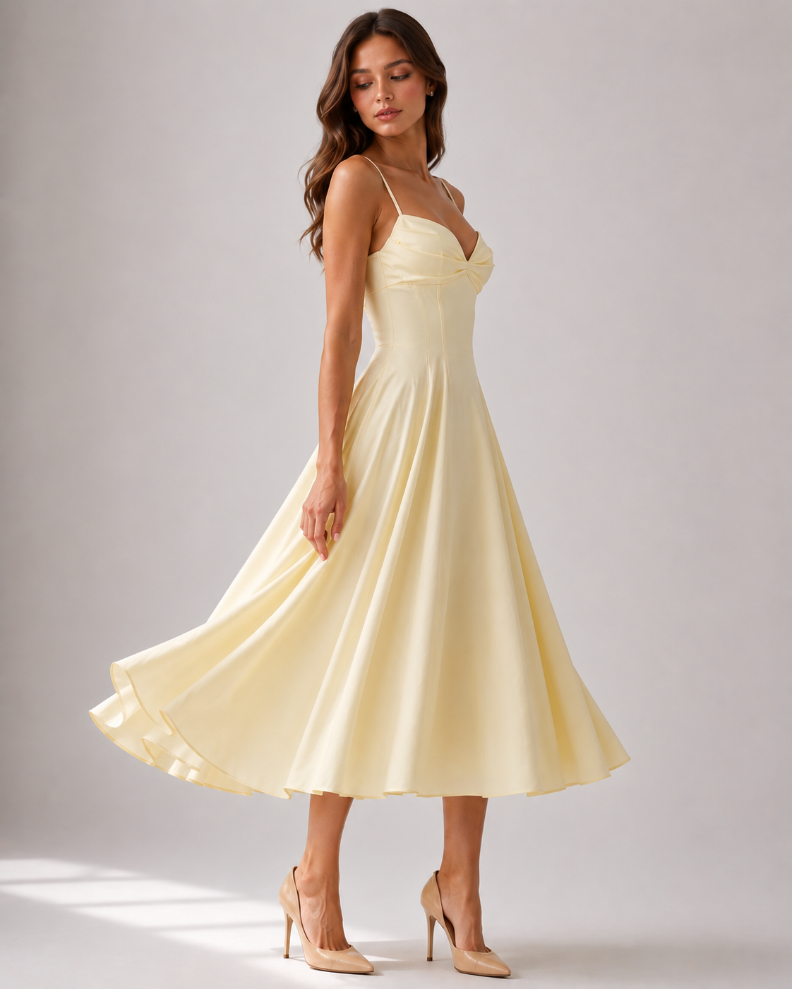 Francis Gathered Bust Midi Dress