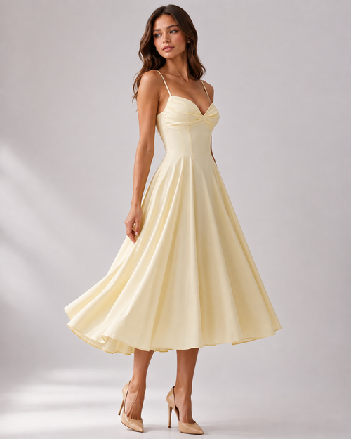 Francis Gathered Bust Midi Dress