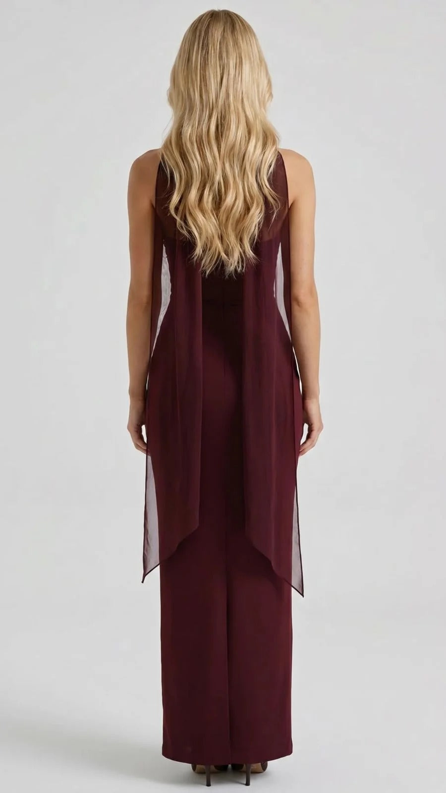 Francisca Bandage Mesh Sash Maxi Dress