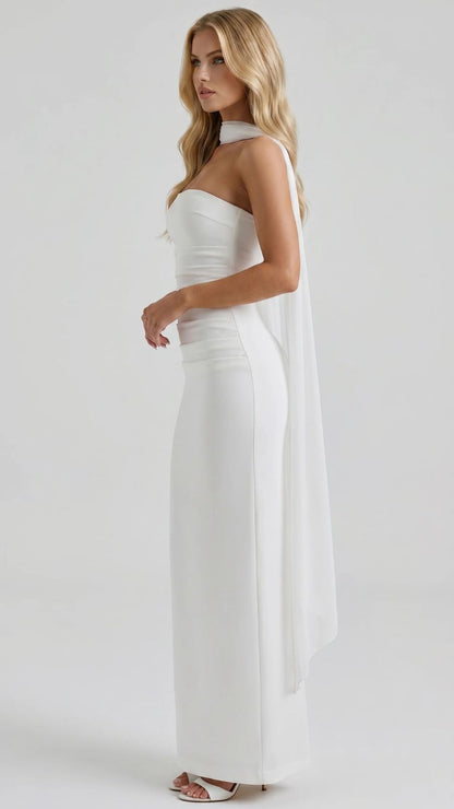 Francisca Bandage Mesh Sash Maxi Dress