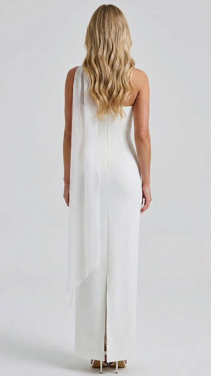 Francisca Bandage Mesh Sash Maxi Dress