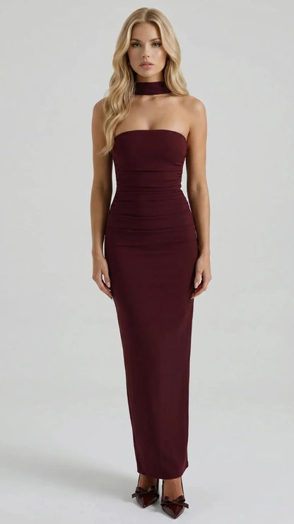 Francisca Bandage Mesh Sash Maxi Dress