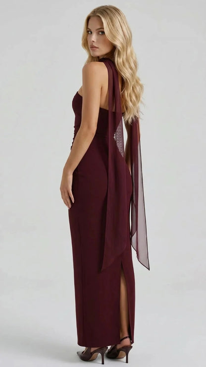 Francisca Bandage Mesh Sash Maxi Dress