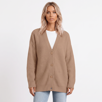 Freya | Ribbed Knit Button-Front Cardigan