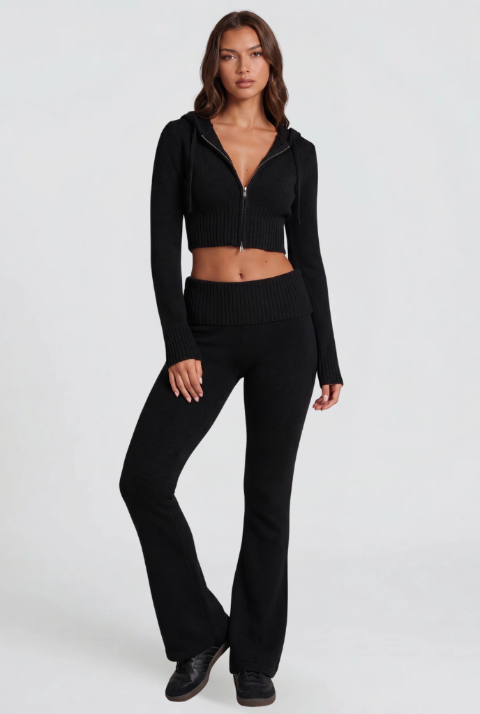 Georgia | Cropped Hoodie Flare Pants Set