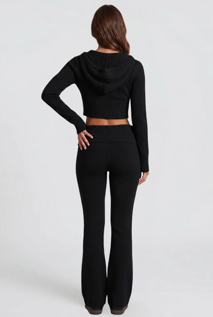 Georgia | Cropped Hoodie Flare Pants Set