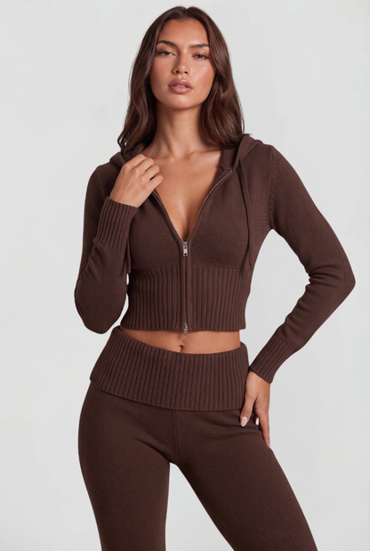 Georgia | Cropped Hoodie Flare Pants Set