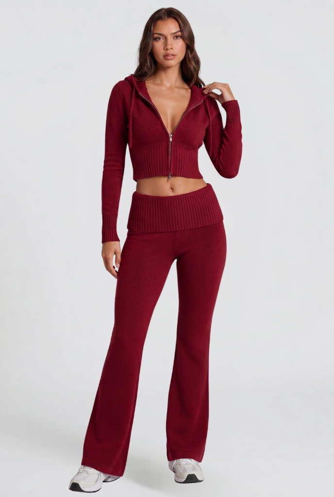 Georgia | Cropped Hoodie Flare Pants Set