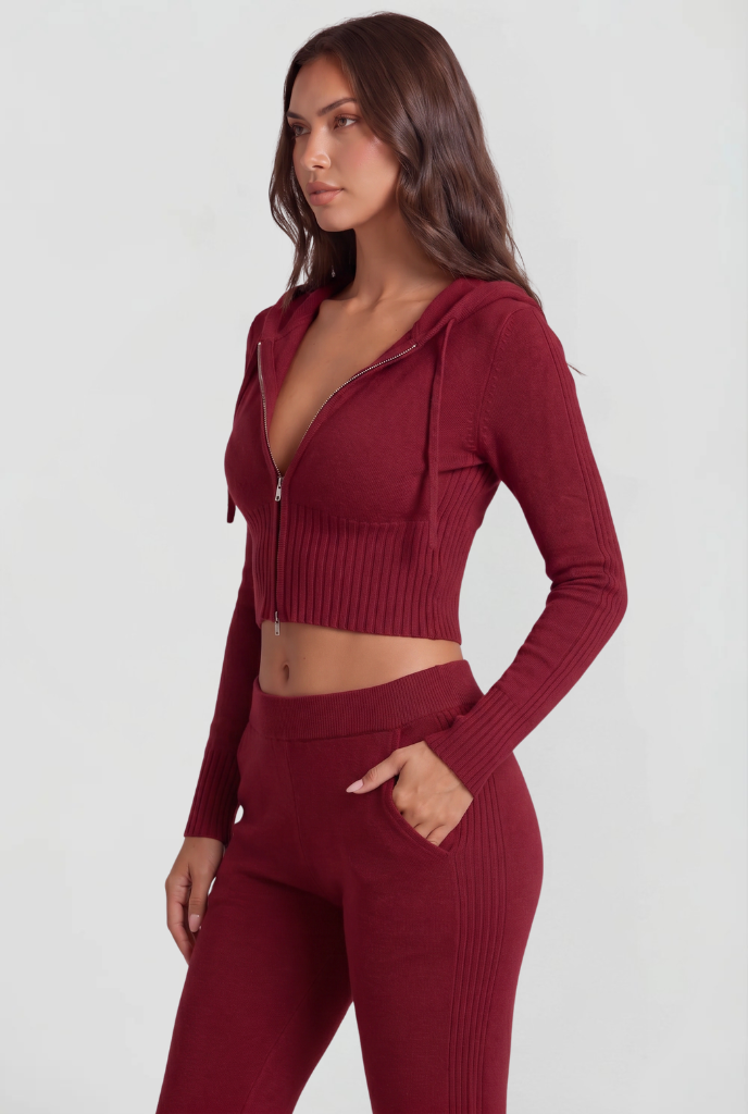 Georgia | Cropped Hoodie Flare Pants Set