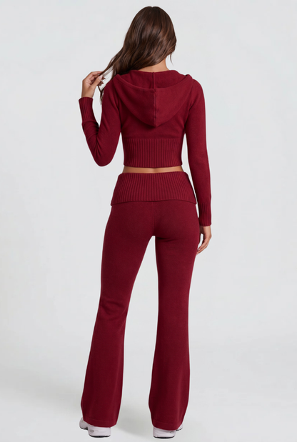 Georgia | Cropped Hoodie Flare Pants Set