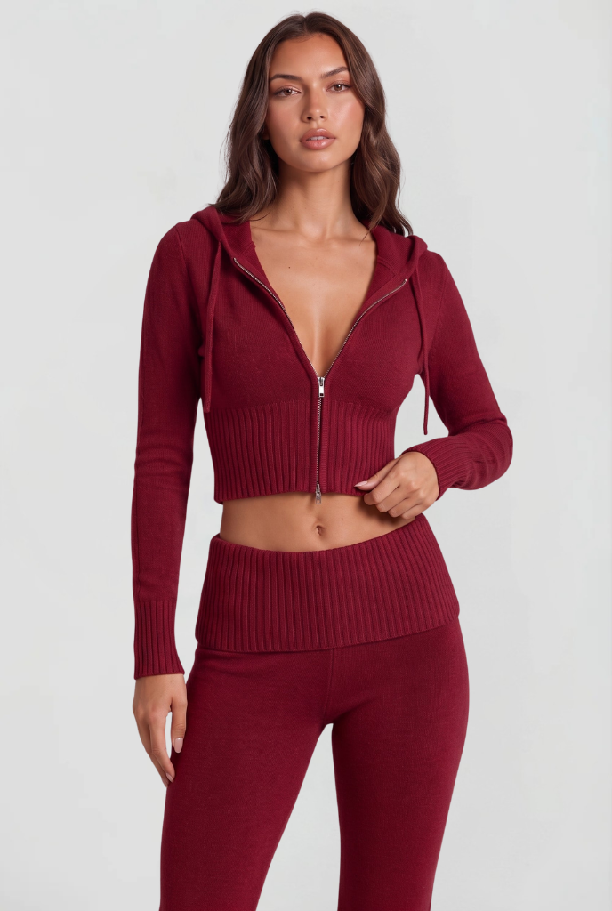 Georgia | Cropped Hoodie Flare Pants Set