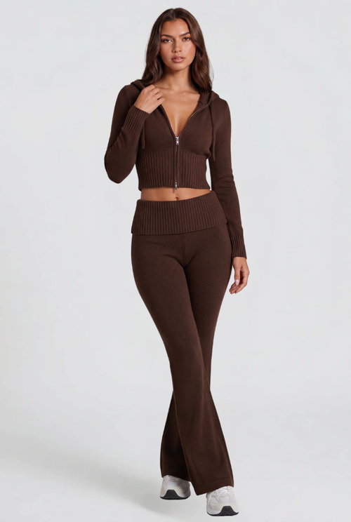 Georgia | Cropped Hoodie Flare Pants Set