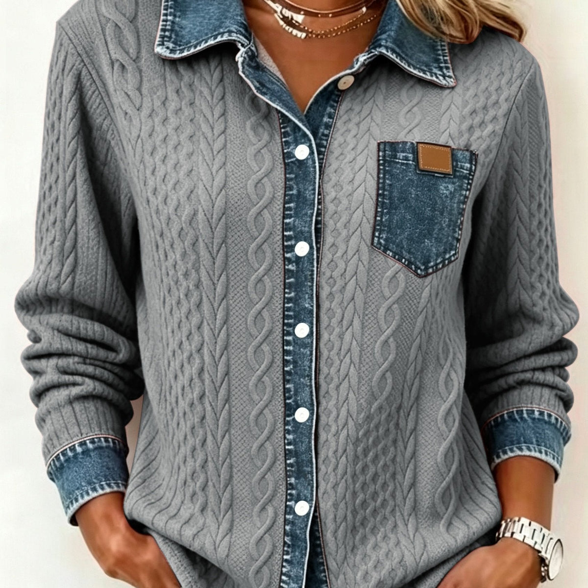 Greta | Camisa texturizada con botones delanteros