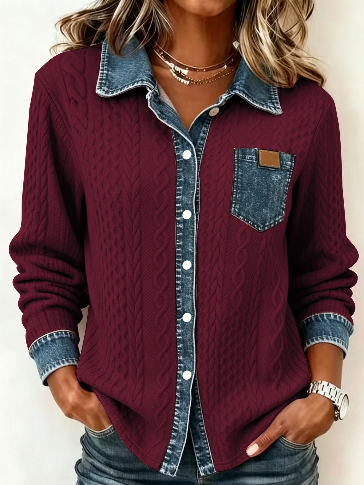 Greta | Camisa texturizada con botones delanteros