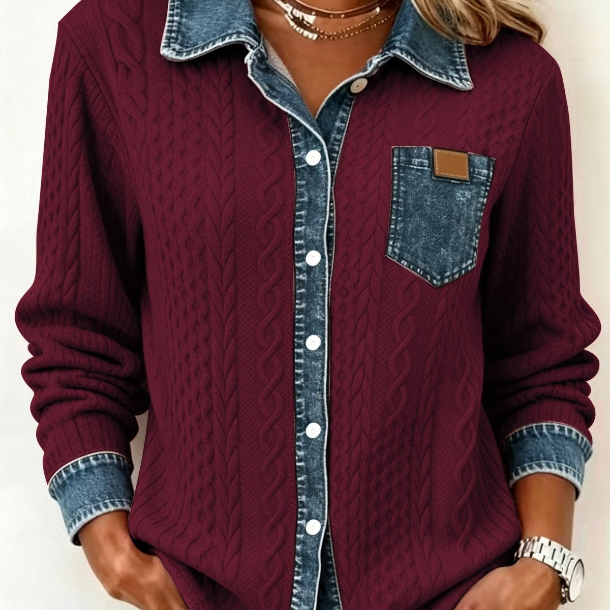 Greta | Camisa texturizada con botones delanteros