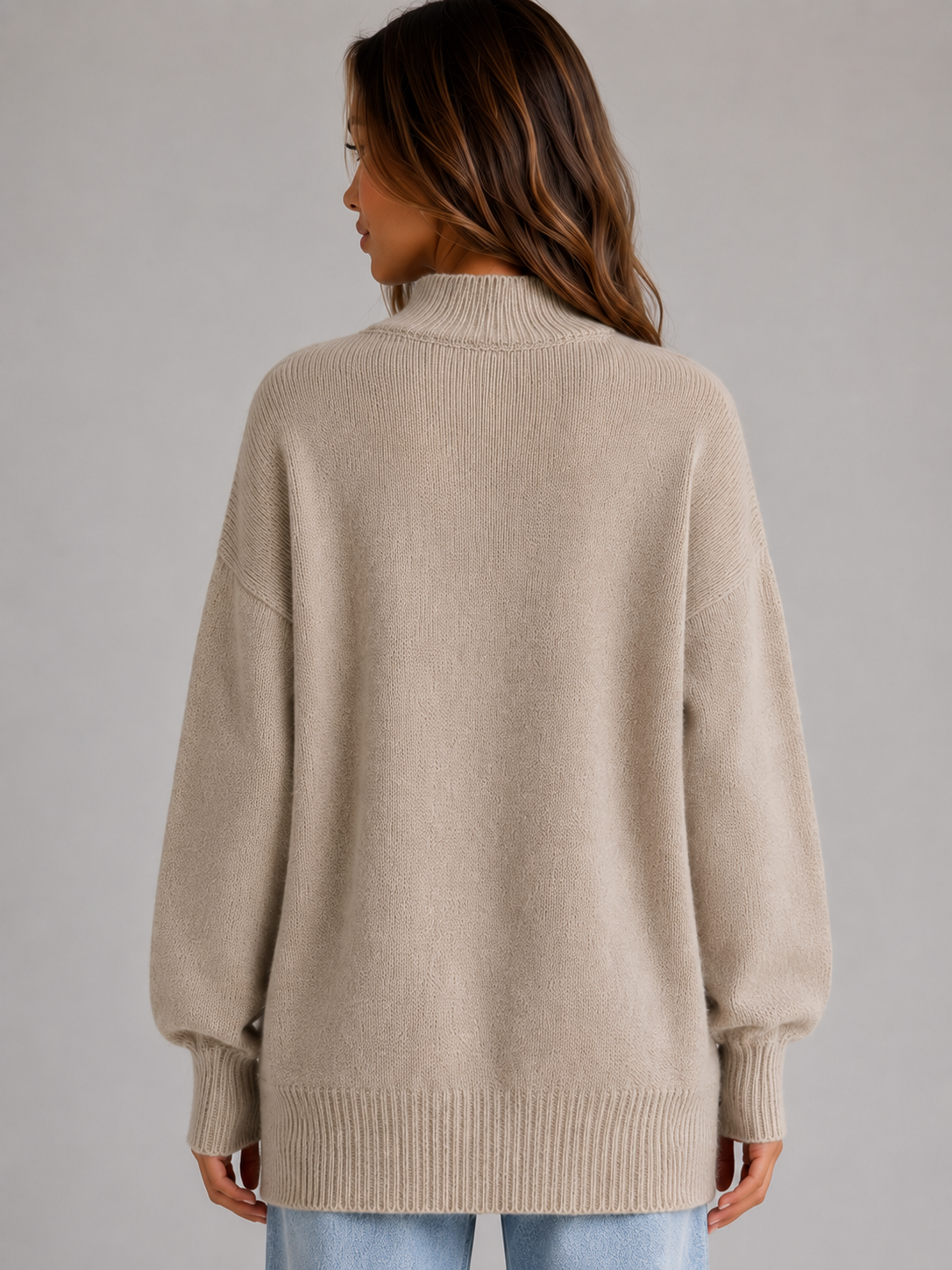 Gwen | Pull oversize long à col montant