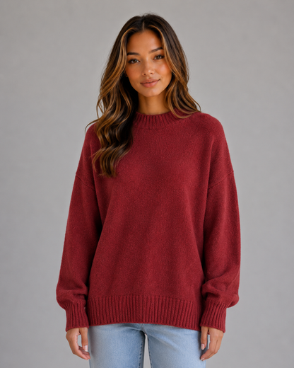 Gwen | Pull oversize long à col montant