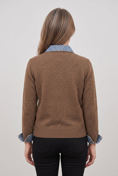 Hailey | Denim Collar Button Cardigan