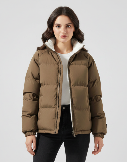 Hailey | Sherpa Lined High Collar Puffer Jacket