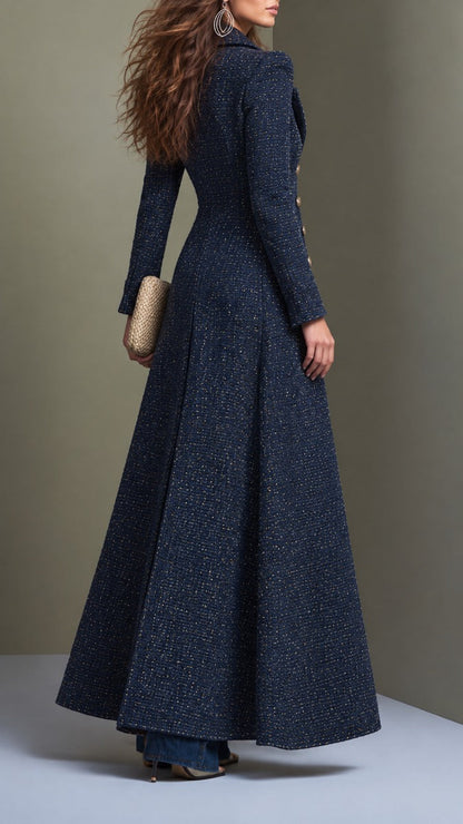 Harriet | Long manteau oversize en tweed ajusté