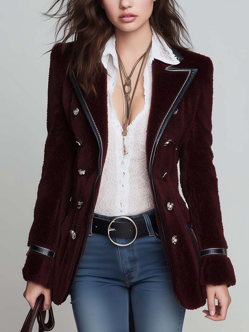 Henrietta | Double Breasted Contrast Trim Blazer